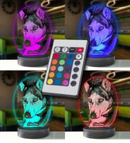 Köpeklere Özel Kişisel Oval 3d Modelli Gece Lambası (Karışık)
