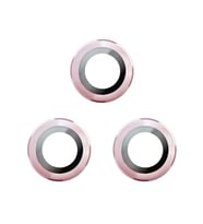 BİNANO Mini Metal Ring Iphone 12 Pro Lens Koruyucu 3'lü Takım (Kırmızı-Rose Gold)
