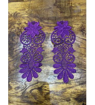 2 ADET NAKIŞ İŞLEME GÜPÜR APLİKE DİKİŞ AKSESUARI 25X10 CM (Mor)