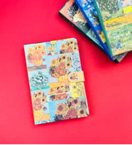 Van Gogh Kolaj Tasarımlı Mıknatıs Kapaklı Defter BM-1209 (Turkuaz)