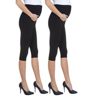 LuvmaBelly MYRA8003-8004-8010 Beli Ayarlanabilir Hamile Tayt Setli (Siyah-Siyah)
