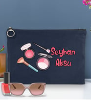 BK Gift Kişiye Özel İsimli-1 Astarlı Portföy Çanta 30x21cm(12 Renk Seçeneği), Baskılı El Çantası, Organizer Çanta (Lacivert)
