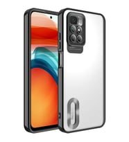 Xiaomi Redmi 10 Kılıf Kamera Korumalı Logo Gösteren Omega Kılıf (Siyah)