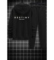 Unisex Destiny Baskılı Eşofman Takımı (Siyah)