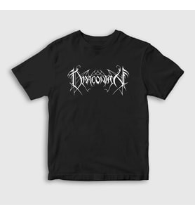 Presmono Unisex Çocuk Beyaz Logo Band Draconian T-Shirt 360289tt (Siyah)