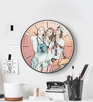 eJOYA Kendin Tasarla Fotoğraflı Duvar Saati 111250 (Kırmızı)