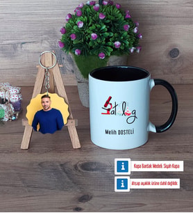 Patolog Kupa Bardak Beyaz ve Fotoğraflı Ahşap Anahtarlık Hediye (Model 11)