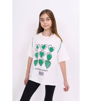Toontoy Kız Çocuk Baskılı Tişört (Ekru)