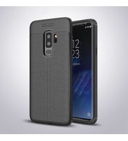 Galaxy S9 Plus Kılıf Zore Niss Deri Desenli Silikon Kılıf (Siyah)