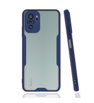Xiaomi Redmi Note 10 Kılıf Kamera Korumalı Arkası Şeffaf Silikon (Lacivert)