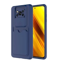 Xiaomi Poco X3 Kılıf Zore Kartix Kartlık Bölmeli Kılıf (Lacivert)
