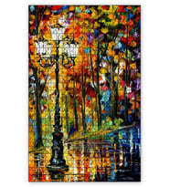 Cakapuzzle Sokak Lambası ve Ağaçlar Yağlıboya Puzzle Yapboz MDF (Ahşap) (500 Parça)