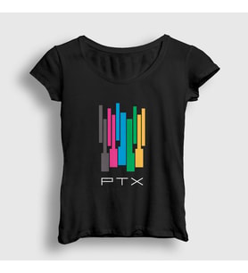 Presmono Kadın Beyaz Colors Pentatonix T-Shirt 74973tt (Siyah)