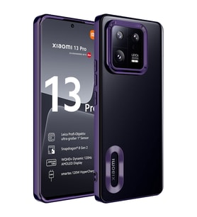 Xiaomi Mi 13 Pro Kılıf Kamera Korumalı Logo Gösteren Zore Omega Kılıf (Koyu Mor)