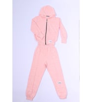 KIZ ÇOCUK EŞOFMAN TAKIMI KAPŞONLU FERMUARLI C48 (Pembe)