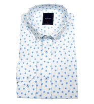 Erkek Keten Yaprak Model Uzun Kol Gömlek 491 BGL-ST00491 (Mavi)