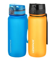 Uzspace 2'li Tritan Matara Seti 650 ml 14 Farklı Renk Seçeneği FiftyFifty (Mavi-Turuncu)