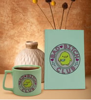 BK Gift Esprili Tasarım Serisi Yeşil Sert Kapaklı Defter ve Middle Kupa Seti, Arkadaşa Hediye, Yeni İş Hediyesi, Doğum Günü Hediyesi (Model 15)