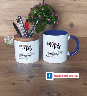 Eşe Hediye Mrs Kalemlik, Kupa Bardak T Kişiye Özel Hediye Yıl Dönümü Hediyesi (Model 6)