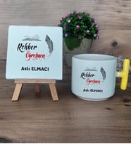 Rehber Öğretmeni Hediye Seti Kupa Bardak T Kulplu ve Dekoratif Taş Öğretmenler Günü Hediyesi Rehber Öğretmenine Hediye (Model 5)