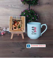 Arkadaşa Hediye Fotoğraflı Dekoratif Taş, Kupa Bardak Beyaz Hediye (Model 5)