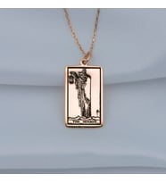 Kişiye Özel 925 Ayar Gümüş The Hermit Tarot Kolye (Rose)