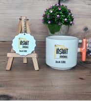 İnşaat Mühendisi Hediye Seti Kupa Bardak T Kulplu ve Anahtarlık Mühendisler Günü Hediyesi  (Model 7)