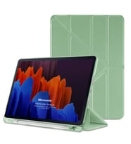 Microsonic Samsung Galaxy Tab S9 FE+ Kılıf Origami Pencil Siyah (Açık Yeşil)