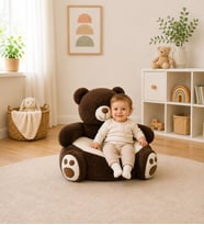 Ayıcık Peluş Bebek - Çocuk Koltuğu %100 Yerli (Koyu Kahverengi )