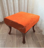 Ayak Ucu Kapı Önü Antre Düz Bench Puf Ceviz Ayak (Turuncu)