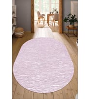Dijital Baskılı Kaymaz Taban Yıkanabilir Oval Salon Halısı Mutfak Halısı Yolluk NDO-HT-389 (Pembe)
