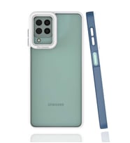 Galaxy M32 Kılıf Zore Mima Kenarları Renkli Silikon Kılıf (Lacivert)