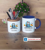 Temizlik Görevlisi Kalemlik, Kupa Bardak T Kişiye Özel Hediye (Model 6)