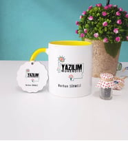 Yazılım Mühendisi Kupa Bardak ve Anahtarlık (Sarı)