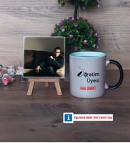 Öğretim Üyesi Fotoğraflı Dekoratif Taş, Kupa Bardak Beyaz Hediye Öğretmenler Günü Hediyesi (Model 9)