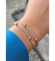 Dorika Boncuk Detaylı İki Zincirli Altın Gümüş Rengi Kombinli Gümüş Bileklik : Gümüş - 17 cm : Gümüş - Altın - 19 cm : Gümüş - 20 cm : Altın - 20 cm : Gümüş - Altın - 20 cm (Rose)