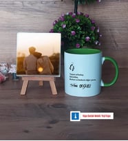 Eşe Hediye Fotoğraflı Dekoratif Taş, Kupa Bardak Beyaz Hediye (Model 14)