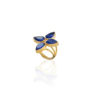 Kadir Jewellery 22 Ayar Altın Kaplama Zirkon Taşlı Kadın Otantik Yüzük (Parlement)