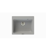 POLEX Cristalüx Granit Eviye P-N60 Tezgah Altı Ve Tezgah Üstü Kare Mutfak Evyesi 61,5x51,8cm (Gri)