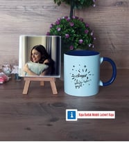 Doğum Günü Hediyesi Fotoğraflı Dekoratif Taş, Kupa Bardak Beyaz Hediye (Model 3)