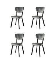 Star Demir Mutfak Sandalyesi 4 Lü Set  (Siyah)