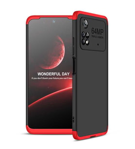 Xiaomi Poco M4 Pro 4G Kılıf Zore Ays Kapak (Siyah-Kırmızı)