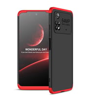 Xiaomi Poco M4 Pro 4G Kılıf Zore Ays Kapak (Siyah-Kırmızı)