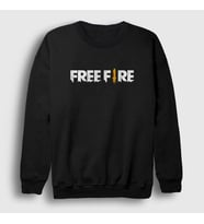 Presmono Unisex Beyaz Logo Free Fire Sweatshirt 233499tt (Siyah)