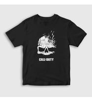 Presmono Unisex Çocuk Beyaz Skull Call Of Duty T-Shirt 27251tt (Siyah)