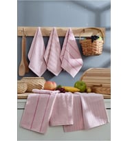6 lı El Yüz Mutfak Havlusu Seti Sophia 30 X 50 Cm (Pudra)
