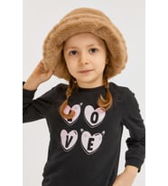Benittokids Kız Çocuk Peluş Bucket Şapka 7001 (Camel)
