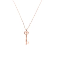 925 Ayar Gümüş Minik Kalp Anahtar Kolye (Rose)