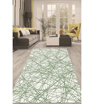 Dijital Kaymaz Taban Yıkanabilir Modern Renkli Salon Halısı Mutfak Halısı Yolluk ND-HT-1329 (Yeşil)