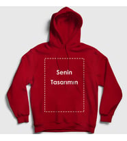 Presmono Unisex Gri Kendin Tasarla Kişiye Özel Kapüşonlu Sweatshirt 519577tt (Kırmızı)